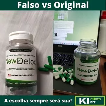 Detalhes do New Detox Falso e do Original